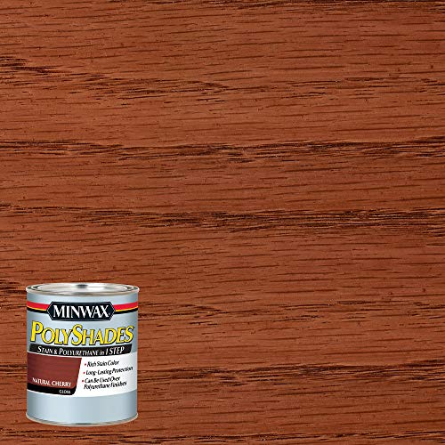 Minwax PolyShades Wood Stain + Polyurethane Finish – ½ Pint, Natural Cherry, Gloss - color: Natural Cherry, size: 0.25 Quart, style: Gloss