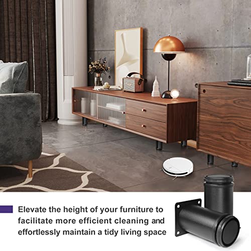 Stainless Steel Adjustable Furniture Legs 4 Inch - Black - 8pcs - color: Black, size: 4"