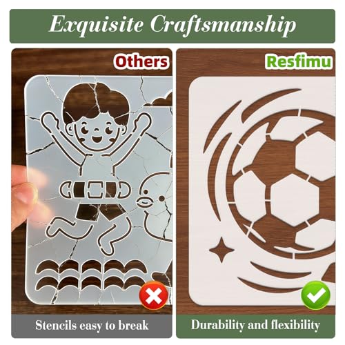 20Pcs Football World Soccer Stencils for Crafts Reusable(3.94X3.94 Inch) - color: Football
