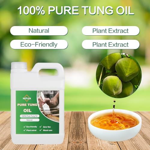 100% Pure Tung Oil 135oz – Natural Finish for Wood & Floors - size: 135OZ Tung Oil