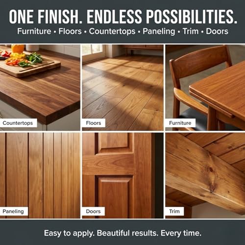 Sutherland Welles Botanical Polymerized Tung Oil Wood Finish - High Lustre Sealer for Furniture & Cutting Boards - Low VOC Citrus Solvent Made in USA 32 OZ