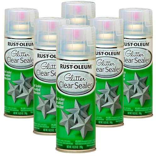 Rust-Oleum 267736-6PK Specialty Glitter Spray Paint, 10.25 Oz, Clear Sealer, 6 Pack - color: Clear Sealer, size: 10.25 Ounce (Pack of 6)