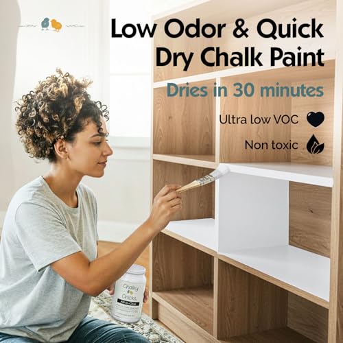 Chalky Chicks CottonTail 4 Fl Oz Chalk Paint for Furniture All in One - color: CottonTail (White), size: 4 Fl Oz (Pack of 1)