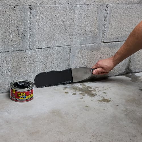 Flex Paste Rubberized Waterproof Sealant Paste, Black, Half-Quart, 1-Pack - color: Black, size: Half-Quart
