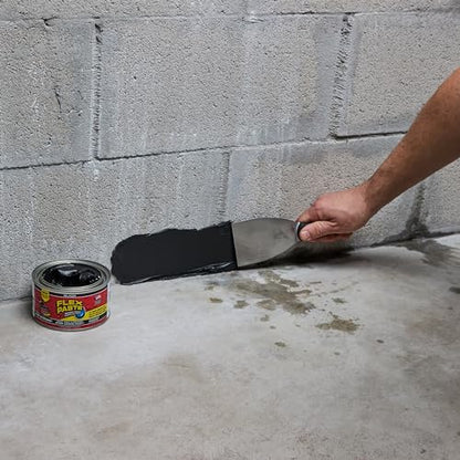 Flex Paste Rubberized Waterproof Sealant Paste, Black, Half-Quart, 1-Pack - color: Black, size: Half-Quart