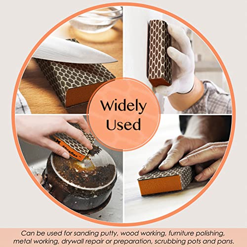 S&X Sanding Block Set, 100 Sheets + 2 Sponges, Mixed Grit - color: Grit 320/240/180/150/120/100/80/60, size: 100-Pack