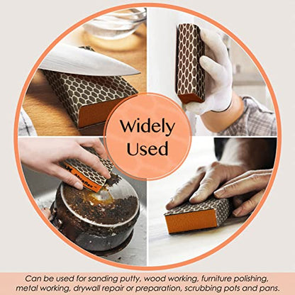 S&X Sanding Block Set, 100 Sheets + 2 Sponges, Mixed Grit - color: Grit 320/240/180/150/120/100/80/60, size: 100-Pack
