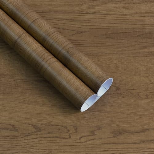 JSEVEM Brown Wood Contact Paper Walnut Peel and Stick Wallpaper Waterproof Thick Vinyl Wrap Self Adhesive Removable Wall Cover for Countertops Cabinets Shelf Furniture 16"×118" - color: Walnut, size: 16" x 118"
