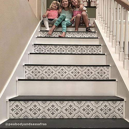 Santa Ana Tile Stencil - Cement Tile Stencils - DIY Portuguese Tiles - Reusable Stencils for Home Decor (Extra Large 16"x16") - size: Extra Large (16"x16")
