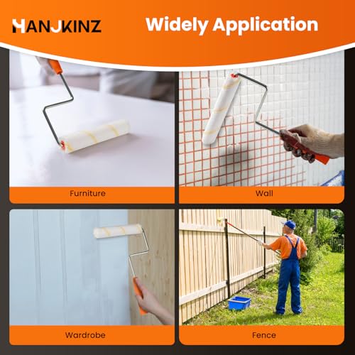 6 Inch Small Microfiber Paint Roller Kit, 9 Pcs
