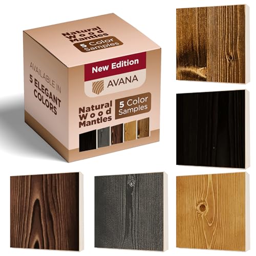 Avana Natural Pine Wood Color Samples - Find Your Perfect Match for Mantel Shelves - Authentic Wood Swatches - 5 Classic Tones - color: Color Samples 1, size: 3.5 X 3.5