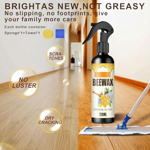 2PCS Natural Beeswax Spray, Beeswax Spray Cleaner, Beeswax Furniture Polish, The Original Beeswax Spray, Wood Seasoning Beewax For Furniture Floor, for Furniture, Floor, Tables, Cabinets
