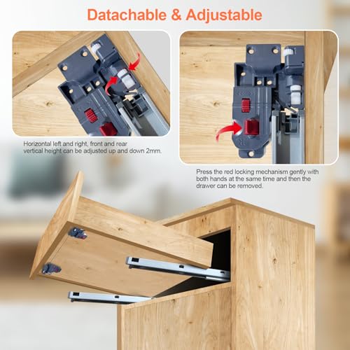 4 Pair 21 Inch Undermount Soft Close Drawer Slides Full Extension Concealed Bottom Mount Drawer Slides with 3D Adjustable Lock Device and Rear Mounting Brackets, 100 LB Capacity - size: 21 Inch