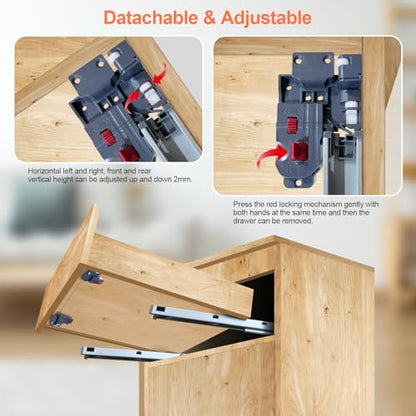 4 Pair 21 Inch Undermount Soft Close Drawer Slides Full Extension Concealed Bottom Mount Drawer Slides with 3D Adjustable Lock Device and Rear Mounting Brackets, 100 LB Capacity - size: 21 Inch