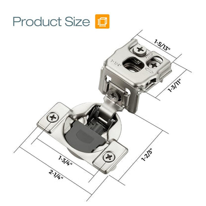 HOME EDIT 1 Pair 1-1/4 Inch Overlay Soft Close Cabinet Hinges Door Hinges - size: 1-1/4 inch Overlay