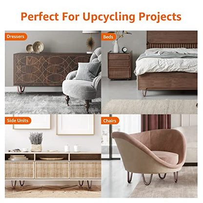 ROTHLEY Furniture Legs 4 Inch Hairpin Legs Solid Rods Legs for Furniture Set of 4 Couch Legs with Floor Protectors Sofa Legs Dresser Legs Heavy Duty Cabinet Legs DIY Furniture Feet(Antique Copper) - size: 4 inch