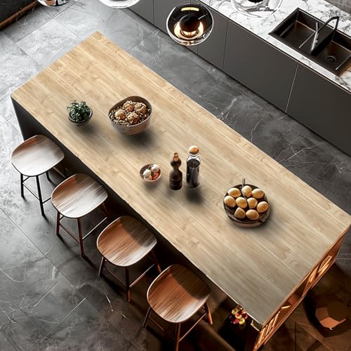 Wood Marble Contact Paper Peel and Stick, Light Self Adhesive Vinyl Wallpaper, Waterproof Countertop Cover for Kitchen Counter, Removable Table Top Sticker for Cabinet and Shelf 23.62 × 39.37 in - color: Log Color