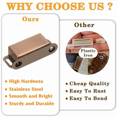 Alise Magnetic Cabinet Latch Cabinet Door Catch Clasps Red Bronze,4 Pcs - color: Red Bronze, size: 1-Small Size