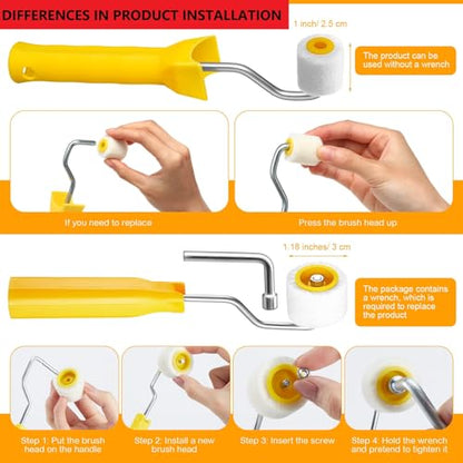 Honeydak 16 Pack Mini Paint Roller with Replacement Heads, 1 Inch - size: 1 Inch