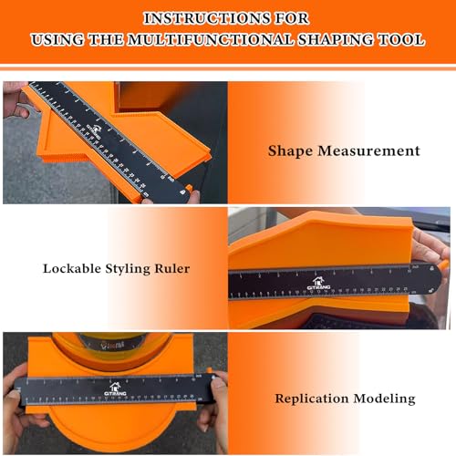 Contour Gauge with Lock, 10-Inch Precision Profile Tool for Woodworking & Tiling, Durable ABS Construction with Dual Inches/Centimeters Scale, Ideal Gift for Men, Dad, Carpenter, DIY Home Improvement - style: 10 inches