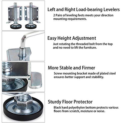 OwnMy Heavy Duty Adjustable Leveling Feet Corner Protector Guard Brackets