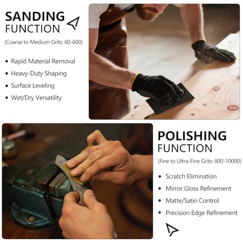 51-Sheet Sandpaper Assortment, Wet Dry Sand Paper 9 x 3.6 Inch - size: 9 x 3-2/3 Inch, style: Mix Grit-51sheets