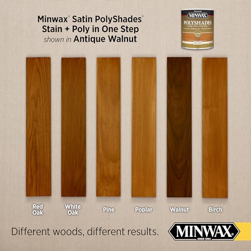 Minwax PolyShades, Satin, Antique Walnut, 1/2 Pint - color: Antique Walnut, size: 0.25 Quart, style: Satin