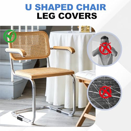 uxcell 16 Pcs Rectangle U Shaped Chair Leg Cover Fit 6-7mm Dia Chair Legs - color: Black, size: 6-7mm