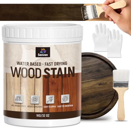 Wood Stain, Dark Oak Wood Stain, 1000ML Woods-Stain for Woods, Furniture, Cabinet, Fast Drying Woods-Stain, Non-Toxic Wood-Stains, Water Based & Low Odor Wood-Stains, Indoor Outdoor Woods Stains 35oz - color: Dark Oak, size: 32 Fl Oz