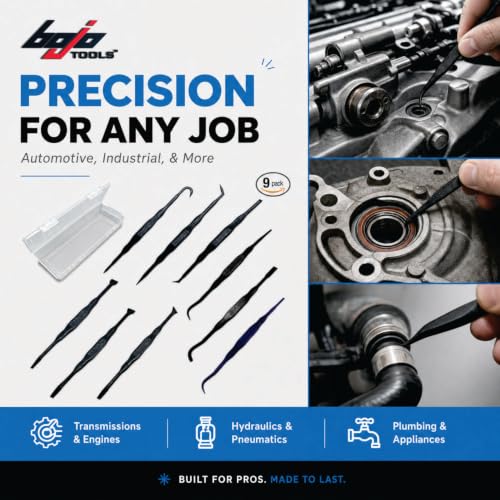 Bojo Tools Tool Kit, Heavy Duty Plastic 9-Piece O-Ring Set Hook Pick - size: O-Ring Tool F1 Kit