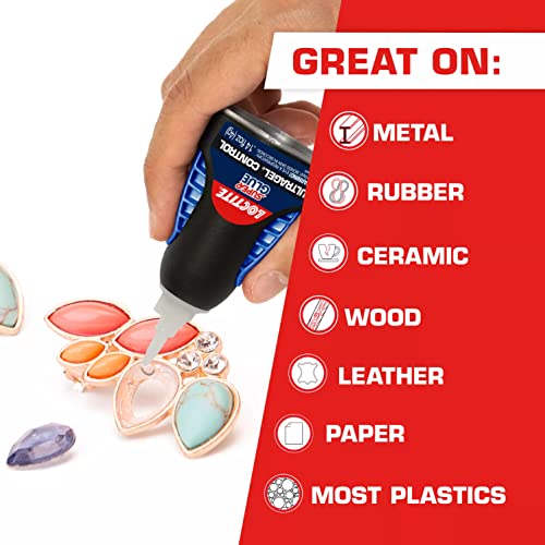 Loctite Super Glue Ultra Gel Control, Clear, 0.14 fl oz Bottle, 1 Pack - Superglue for Plastic, Wood, Metal, Crafts & Repair, Cyanoacrylate Adhesive Instant Glue, Quick Dry - size: 1 Pack, style: Ultra Gel Control