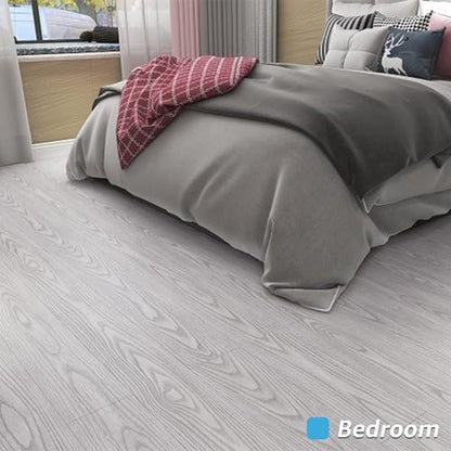 Art3d Wood Textured Peel and Stick Vinyl Floor Tiles, 40-Pack, Light Gray - color: Light Gray