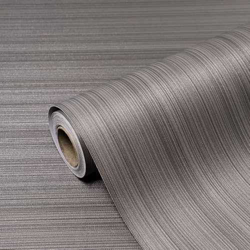 Grasscloth Peel and Stick Wallpaper, 15.7"x118" Dark Brown Textured Self-Adhesive Waterproof Vinyl Fabric Contact Paper, Wall Paper for Kitchen, Shelf Linen, Bathroom, Bedroom - color: Dark Brown, size: 15.7" x 118"