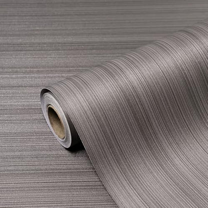 Grasscloth Peel and Stick Wallpaper, 15.7"x118" Dark Brown Textured Self-Adhesive Waterproof Vinyl Fabric Contact Paper, Wall Paper for Kitchen, Shelf Linen, Bathroom, Bedroom - color: Dark Brown, size: 15.7" x 118"