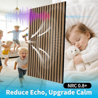 Art3d 47 x 23.6 Inch Acoustic Wood Slat Wall Panel, 4-Pack, Deep Walnut - color: Deep Walnut, size: 23.6" x 47"