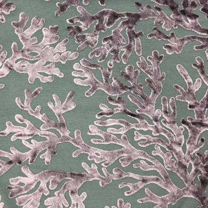 TOP FABRIC, St. Tropez - Scuba, Coral Pattern Burnout Velvet Upholstery Fabric by The Yard Plum - color: Plum