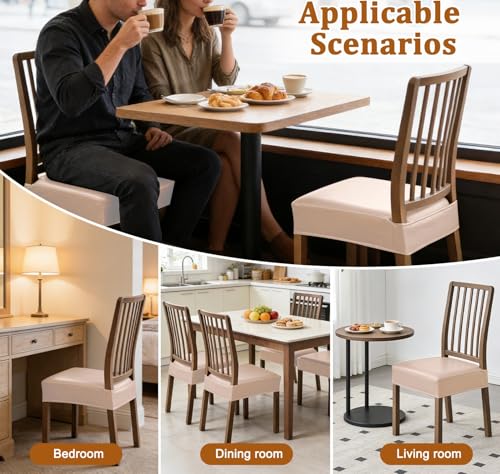 Dioxide Chair Covers,Seat Covers for Dining Room Chairs,Light Camel,Set 2 - color: Model B - Light Camel, size: set of 2