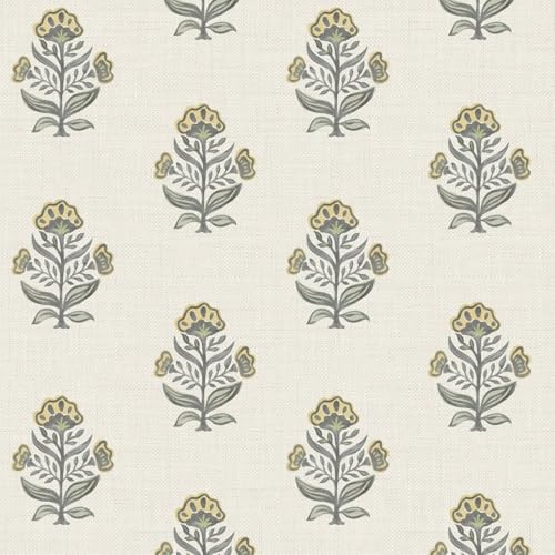 Heroad Vintage Floral Wallpaper Cottage Peel and Stick Wallpaper Retro Flower Contact Paper for Cabinets Drawers Removable Self-Adhesive Wall Paper for Bedroom Stick on Walls Decor Vinyl 17.3''x78.7'' - color: Beige&Green, size: 17.3" x 78.7"