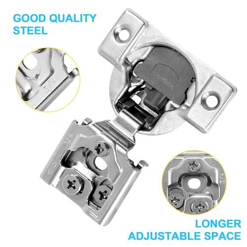 3/4 Inch Overlay Soft Close Cabinet Hinges, 30 Pack Slow Soft Close Hinges for Kitchen Cabinets Satin Nickel Hidden Self Closing Kitchen Cabinet Hinges for Cupboard - size: 3/4 inch Overlay
