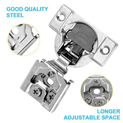 3/4 Inch Overlay Soft Close Cabinet Hinges, 30 Pack Slow Soft Close Hinges for Kitchen Cabinets Satin Nickel Hidden Self Closing Kitchen Cabinet Hinges for Cupboard - size: 3/4 inch Overlay