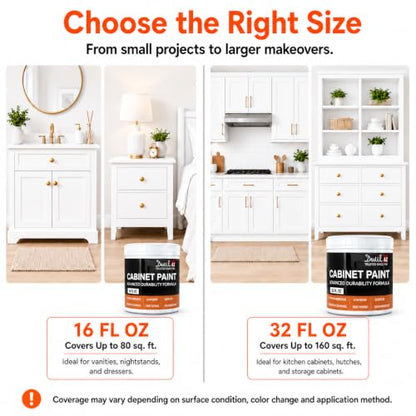 DWIL Cabinet Paint, Water Based Kitchen Cabinet Paint, Furniture Paint, Whitre Wood Paint, Low Odor, Fast Drying, Semi-Gloss, 32oz White - color: White, size: 32 Fl Oz (Pack of 1)