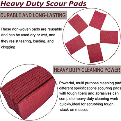 Tonmp 10 Pack 6" x 9" 400 Grit General Purpose Scuff Pads for Scuffing, Scouring, Sanding, Paint Primer Prep Adhesion Scratch - Surface Preparation Automotive Car Auto Body Woodworking (Red) - color: Red -400 Grit
