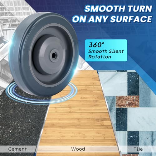 5 inch (12 cm) Shopping Cart Wheels Replacemen Grey