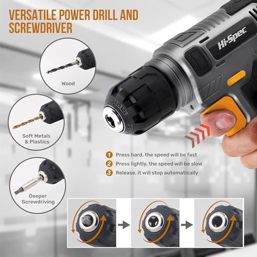Hi-Spec 8V USB Power Drill Driver Bit Set with Hanging Kit for DIY, Gray - color: Gray, size: 75PCS