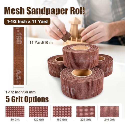 180 Grit Emery Cloth Roll for Copper Pipe Sanding 1-1/2 Inch - color: 180Grit 11 Yard