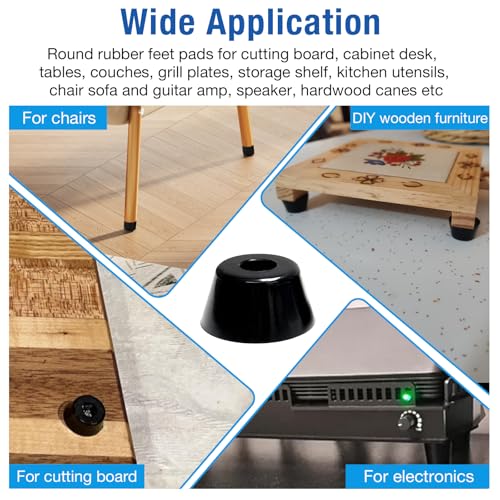 100 Pcs Rubber Feet for Cutting Board with Stainless Screws - size: 9/16" W X 5/16" H