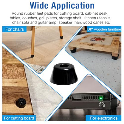 100 Pcs Rubber Feet for Cutting Board with Stainless Screws - size: 9/16" W X 5/16" H