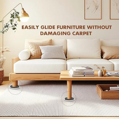 16-Pack Furniture Movers Sliders for Carpet & Hardwood Floors, Save 80% Effort Safely and Easily, The Glide Tool Set for Heavy Furniture and Appliances, Reusable Moving Pads (16 Plastic 3.5" Sliders) - size: 16 Plastic 3.5" Sliders