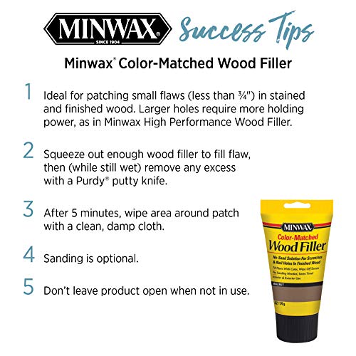 Minwax Color-Matched Wood Filler, Cherry, 6 oz - size: 6 oz.