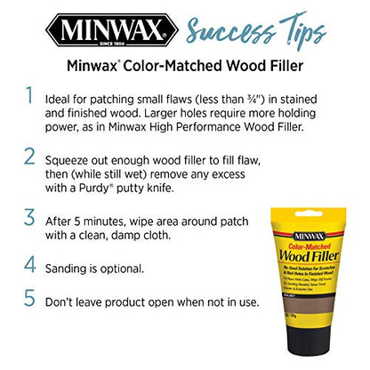 Minwax 448500000 Color-Matched Filler Wood Putty, (Cherry 6-oz) (Pack of 2) - size: 6 oz. (Pack of 2)